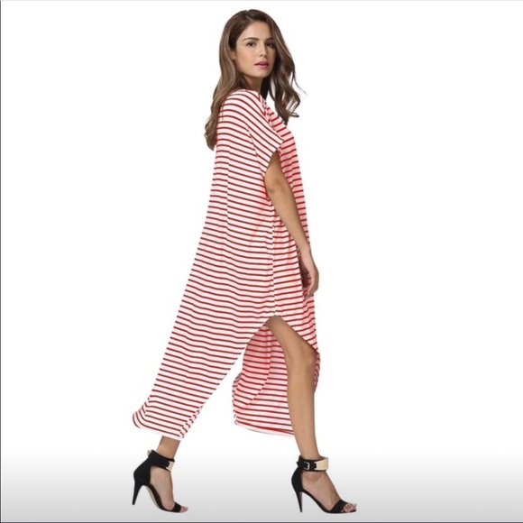 Super Sexy Black&White Striped Slouchy Maxi Dress - Picture 8 of 15